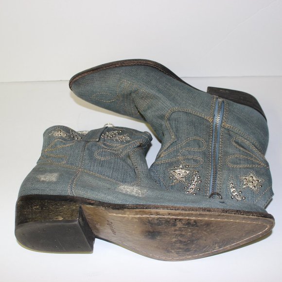 Zigi Soho Denim Western Boots with Silver Accents - Picture 5 of 10